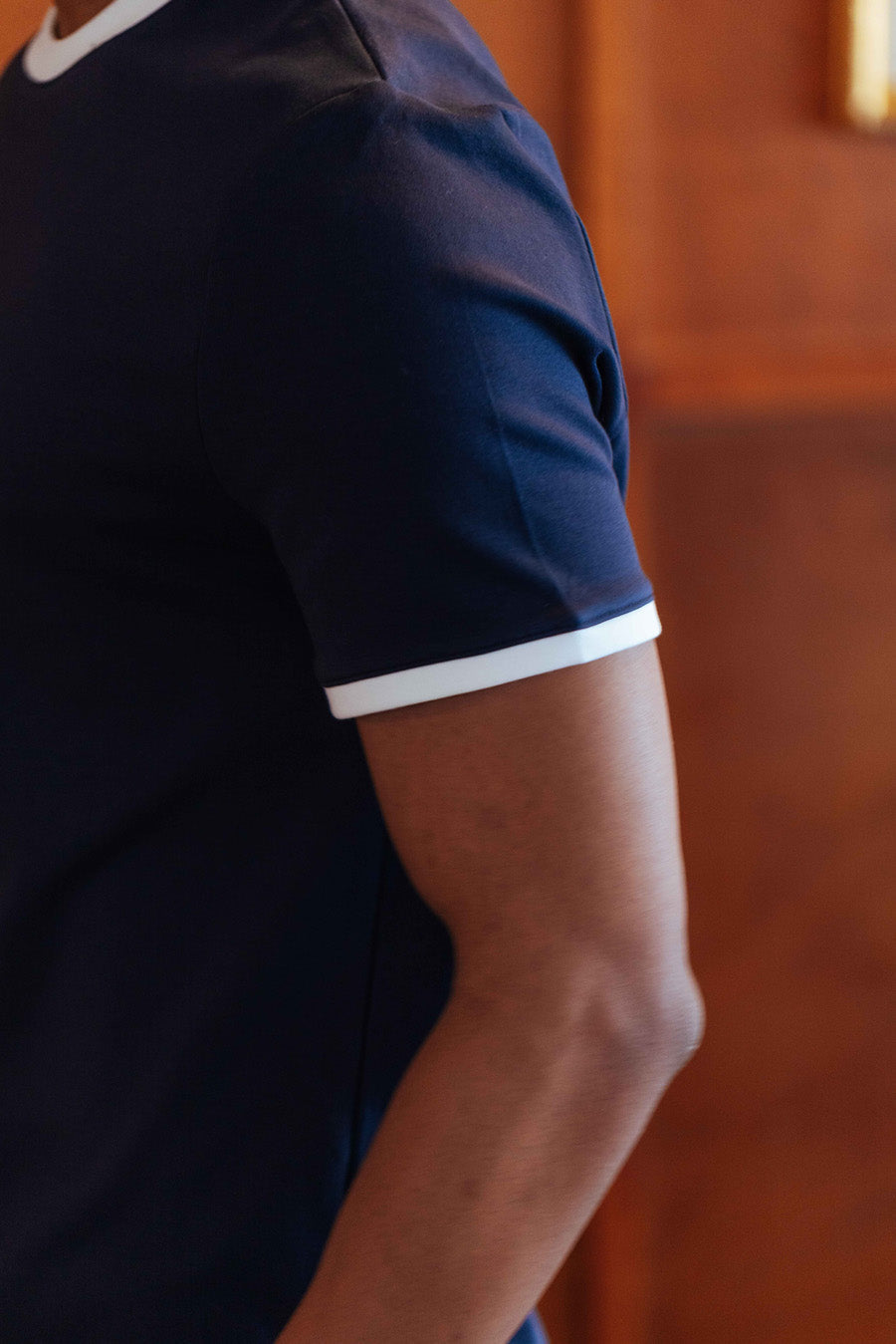 Brando T-Shirt, Navy Ringer – 33mm