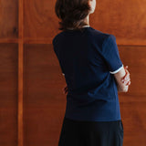 Brando T-Shirt, Navy Ringer