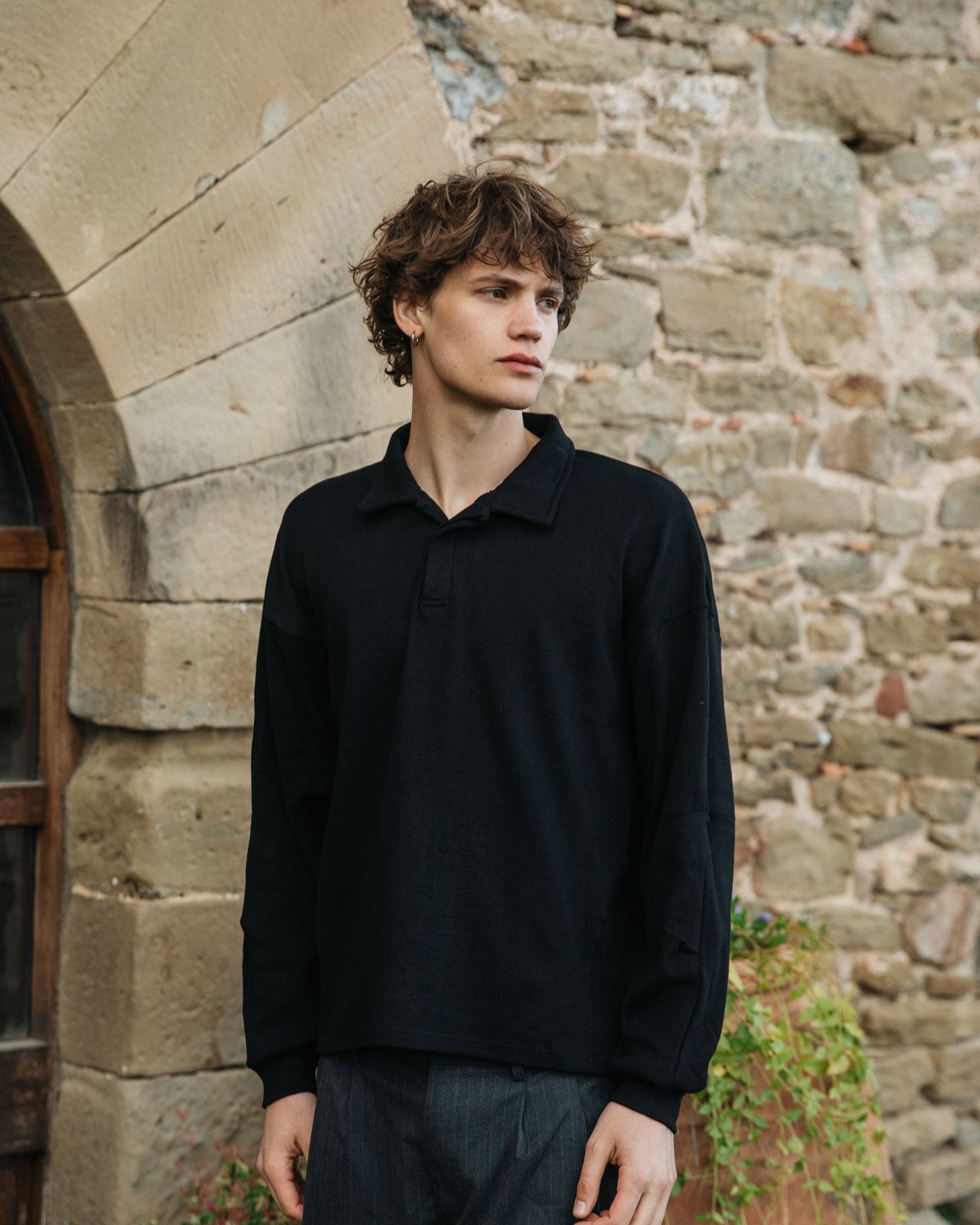 Mateo Cotton Polo, Black