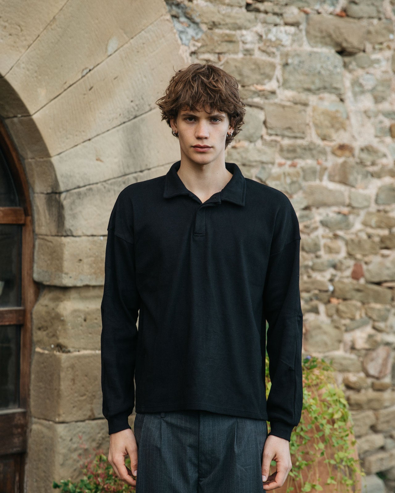 Mateo Cotton Polo, Black