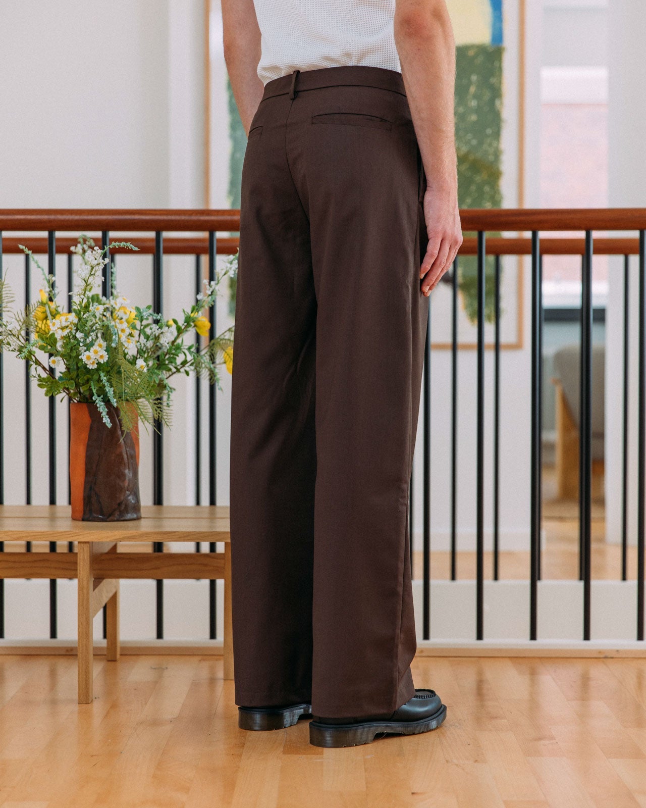dark brown dress slacks Sartoria Mazara Men's Pants - Solid Color - Flat Front Design - 100% Wool Fabric - Classic Fit for Formal Business Wear So cool and fashionable to wear such womens slacks to top off your ordinary casual while matching with your simple attire Roundtree & Yorke Men's Dress