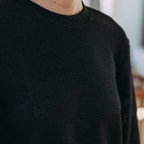 Micah Waffle Jumper, Black