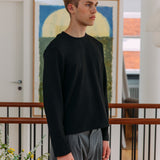 Micah Waffle Jumper, Black