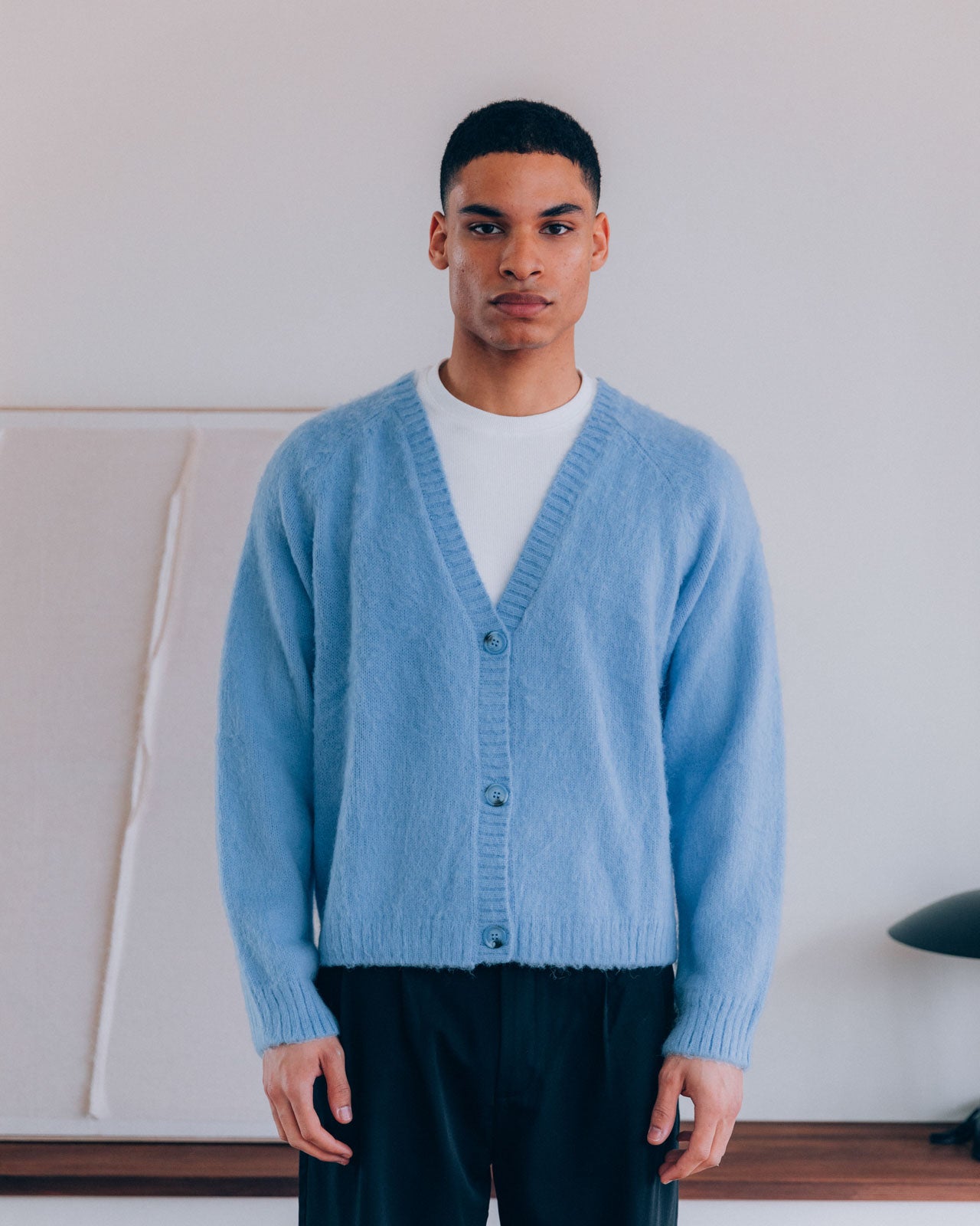 Cleo Mohair Cardigan, Blue