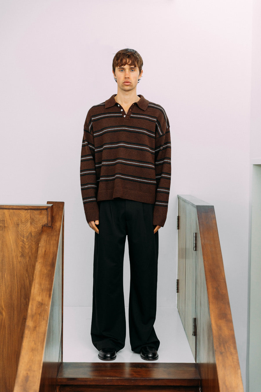 Myles Polo Knit, Brown – 33mm