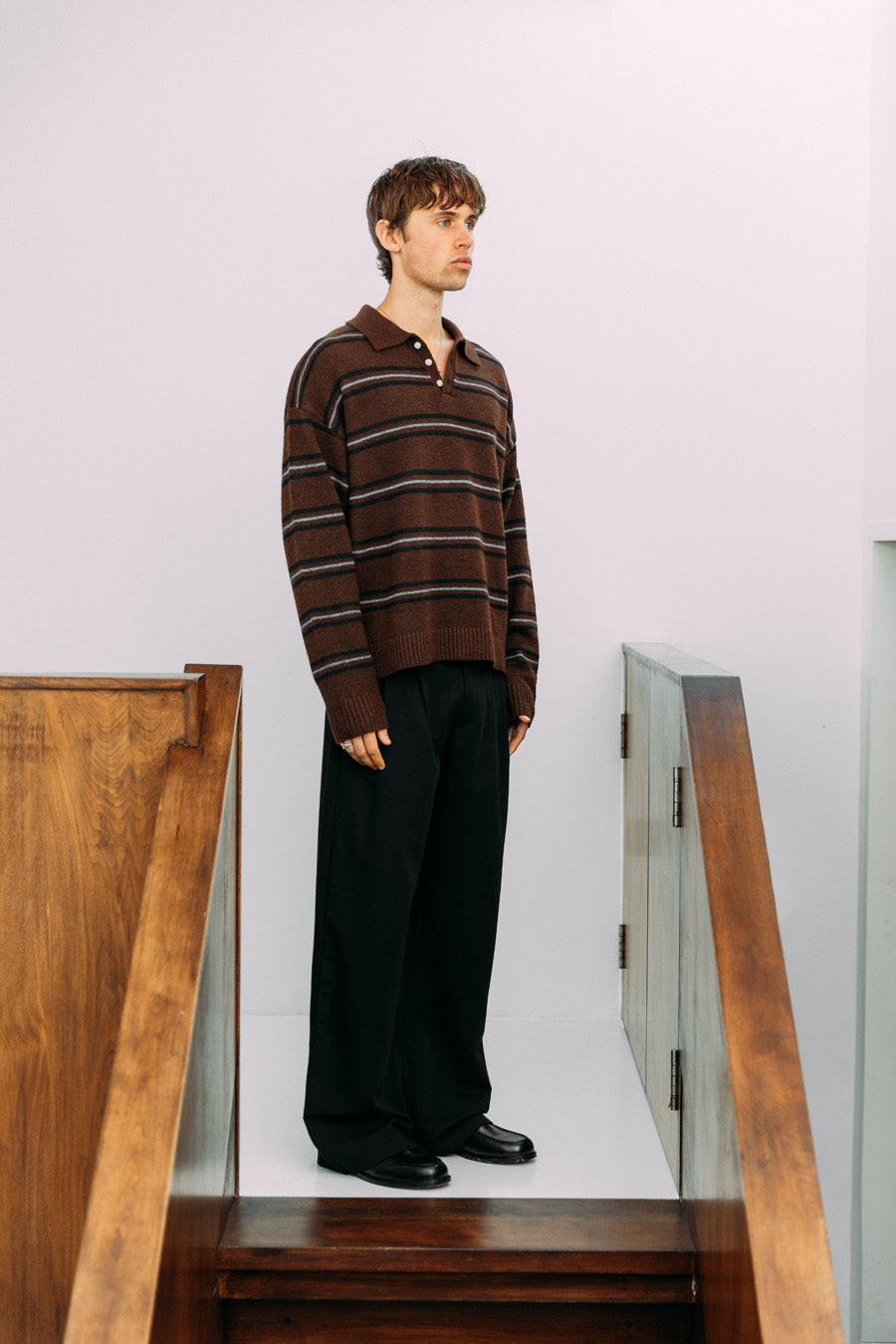 Myles Polo Knit, Brown – 33mm