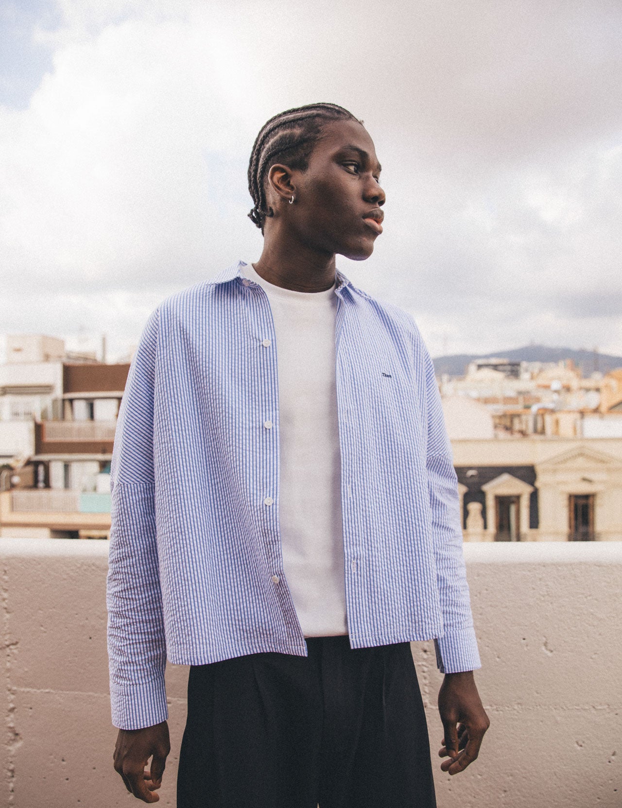 Archie Seersucker Shirt, Black