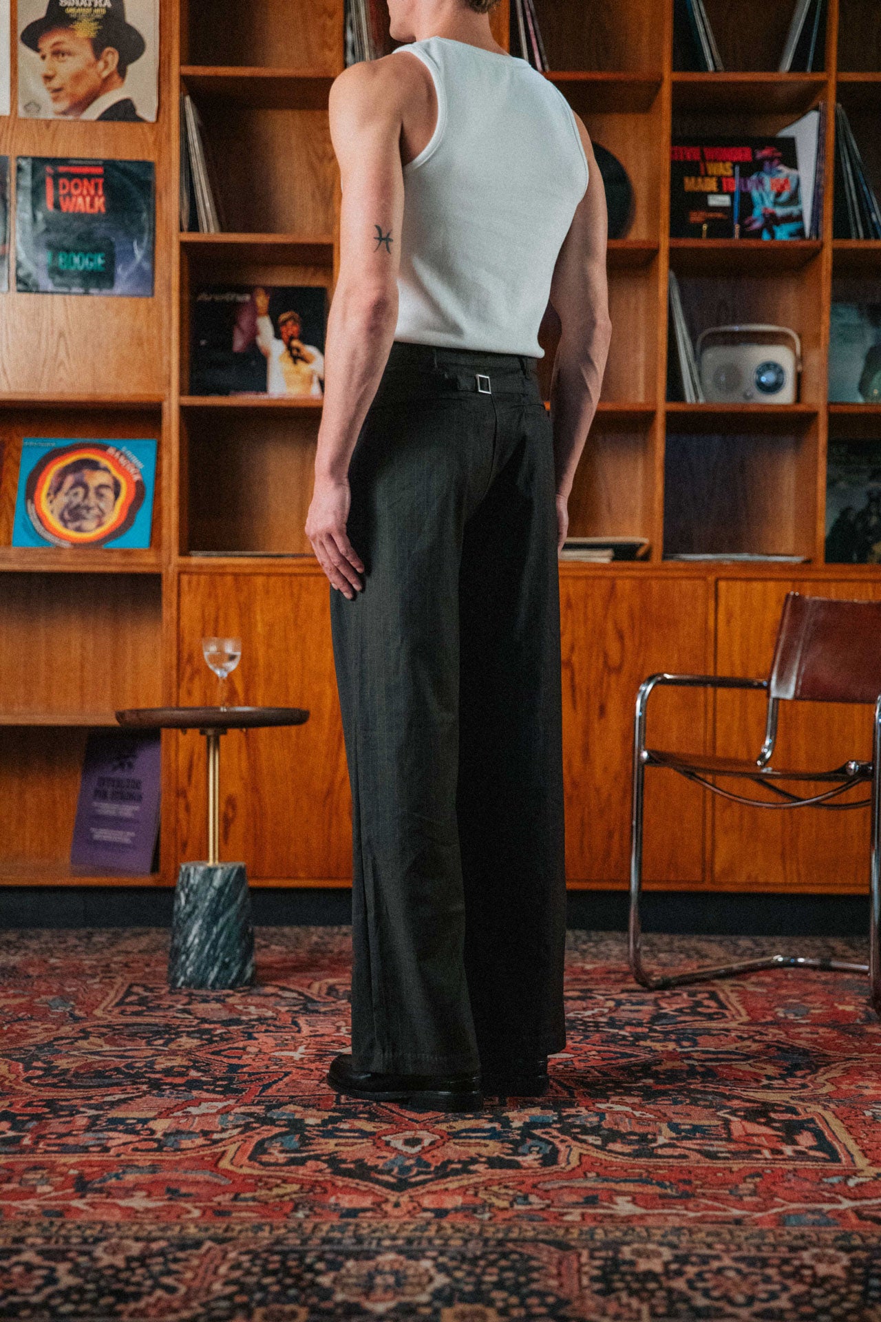 Gerard Pinstripe Trousers, Brown – 33mm