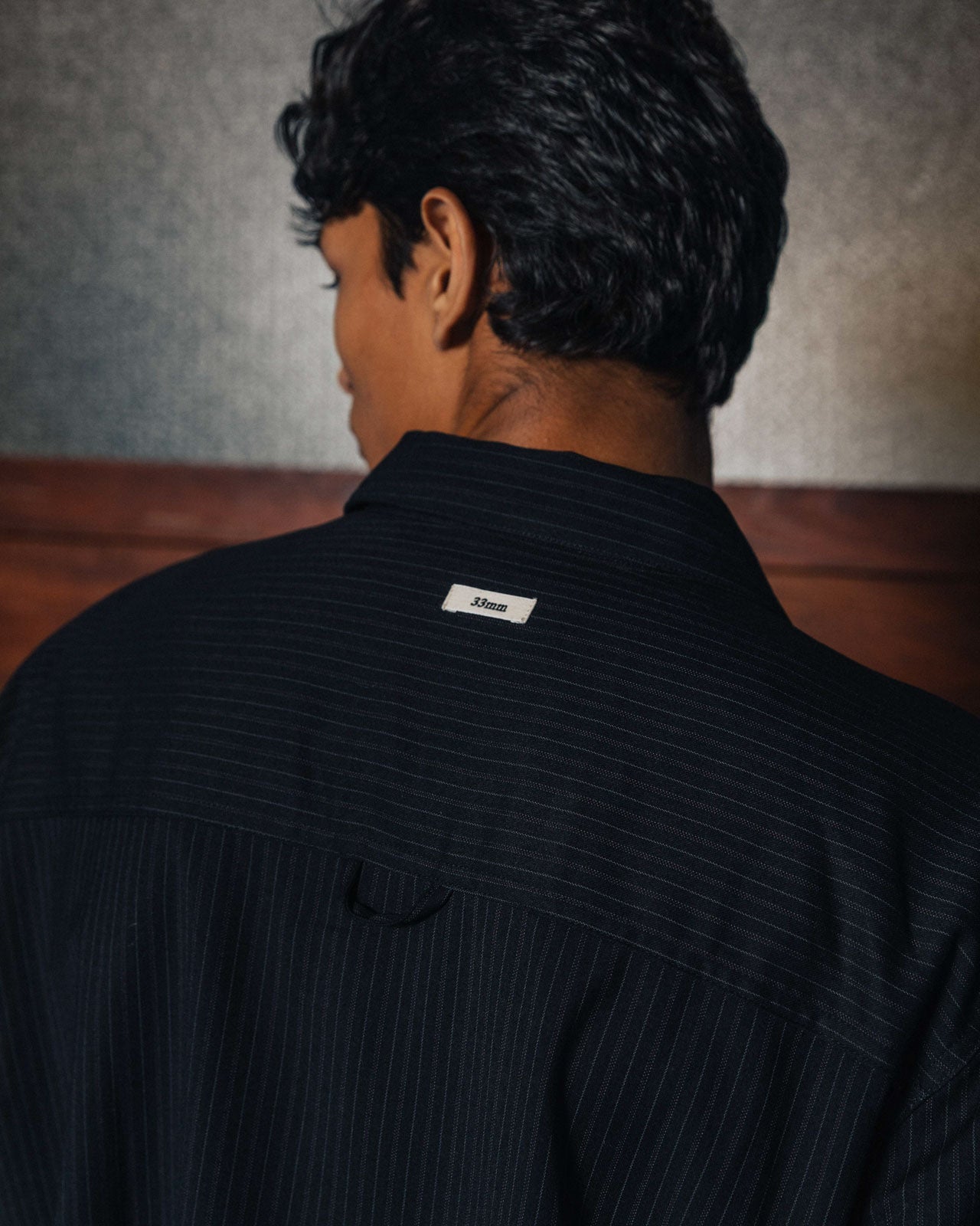 black dress shirt with stripes Phix Men's Black Double Breasted Pinstripe Shirt In Size X-Large