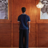 Brando T-Shirt, Navy Ringer