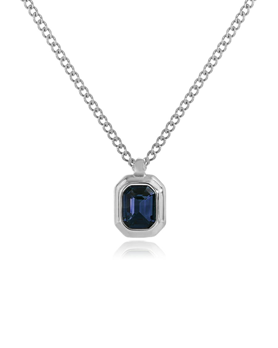 Idris Necklace, Navy/Silver
